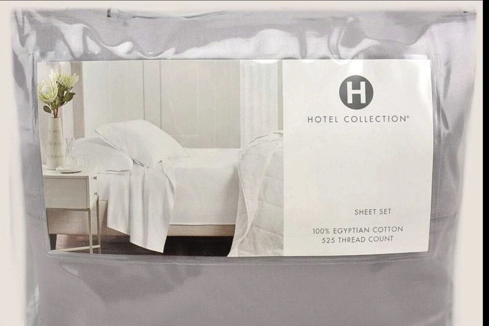 Hotel Collection 525 Thread Count Egyptian Cotton FULL Sheet Set Gray